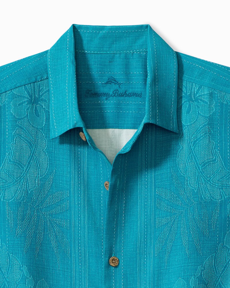 Kansas City Royals Tommy Bahama Jungle Shade Silk Camp Button-Up Shirt -  Royal