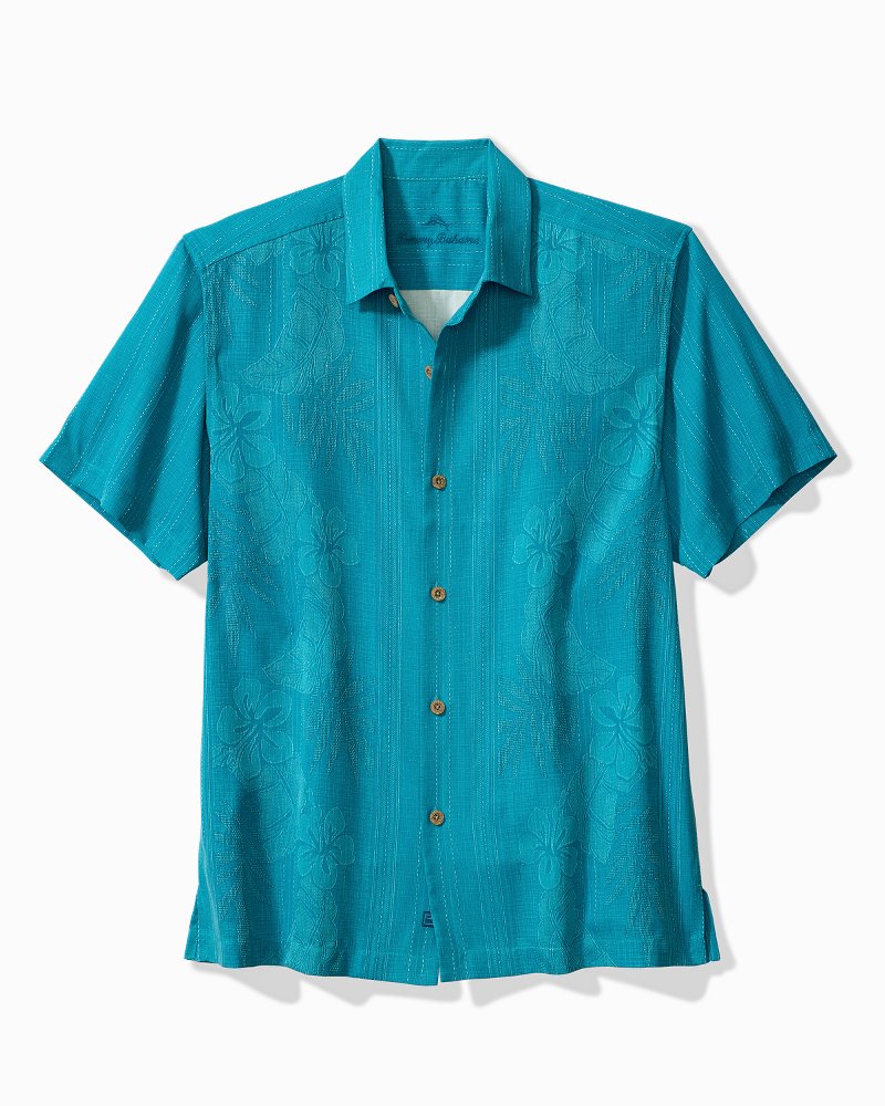 Tommy Bahama Men's Tommy Bahama Navy Boston Red Sox Jungle Shade Silk Camp  Button-Up Shirt