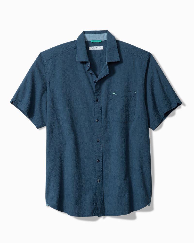 Tommy Bahama Men's Al Fresco Tropics Silk Short-Sleeve Shirt - Aqua Ice - Size 2XL