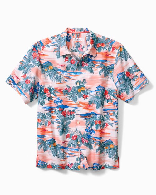 Chest = 25.5" - 27" Across Tommy Bahama XL Silk Short Sleeve Hawaiian Shirts 