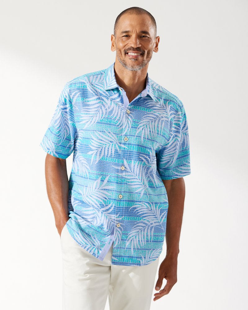 Men's Tommy Bahama White Syracuse Orange Coconut Point Palm Vista IslandZone Camp Button-Up Shirt Size: 3XL