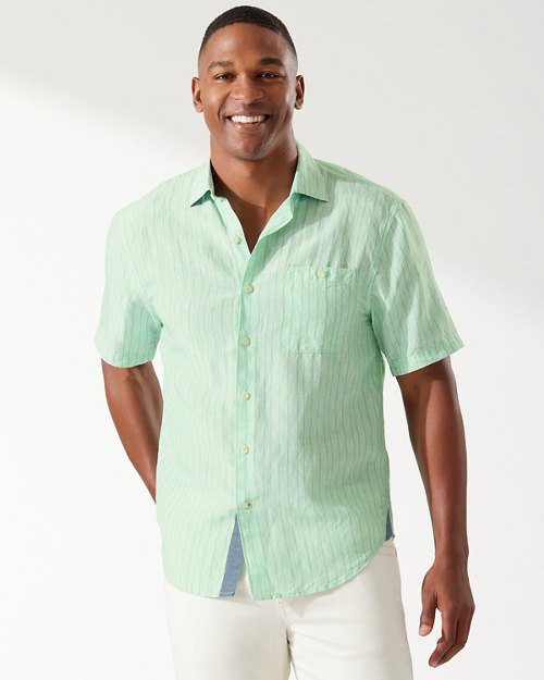 Surfside Stripe Linen-Blend Camp Shirt