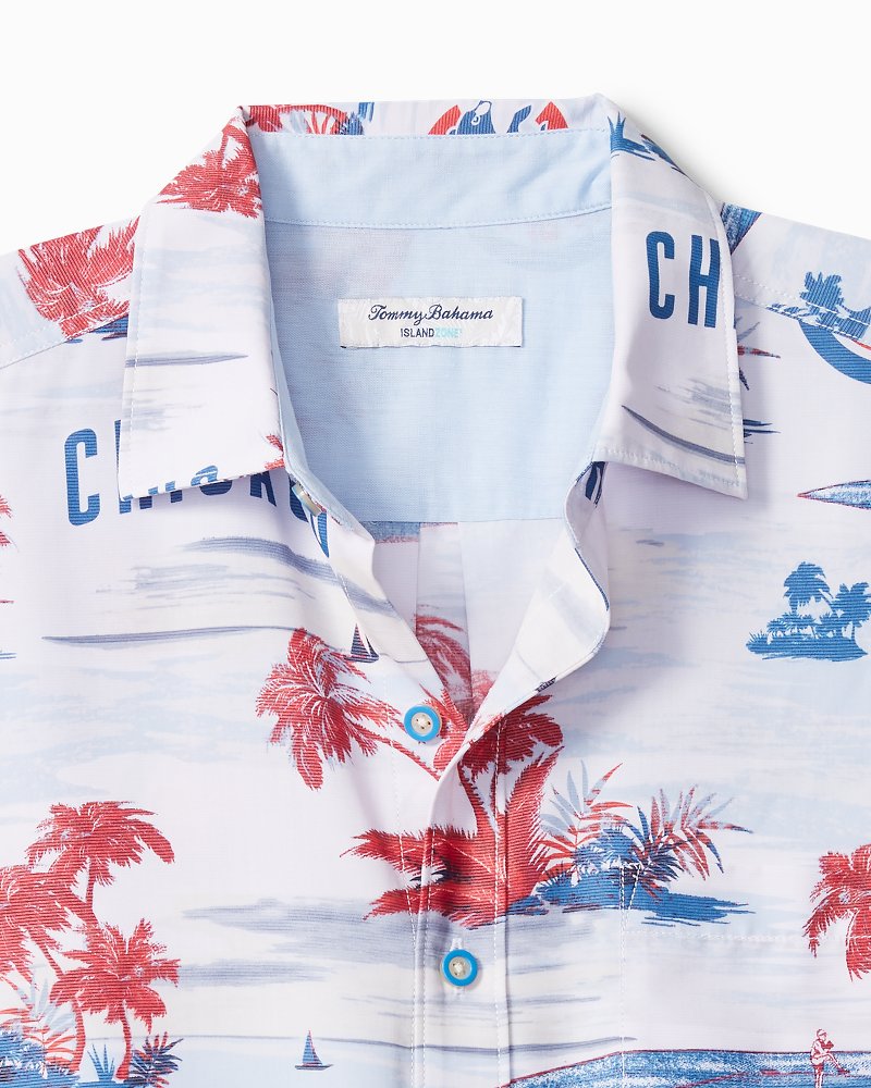 Chicago Cubs Tommy Bahama Coconut Point Island Button-Up Shirt - White