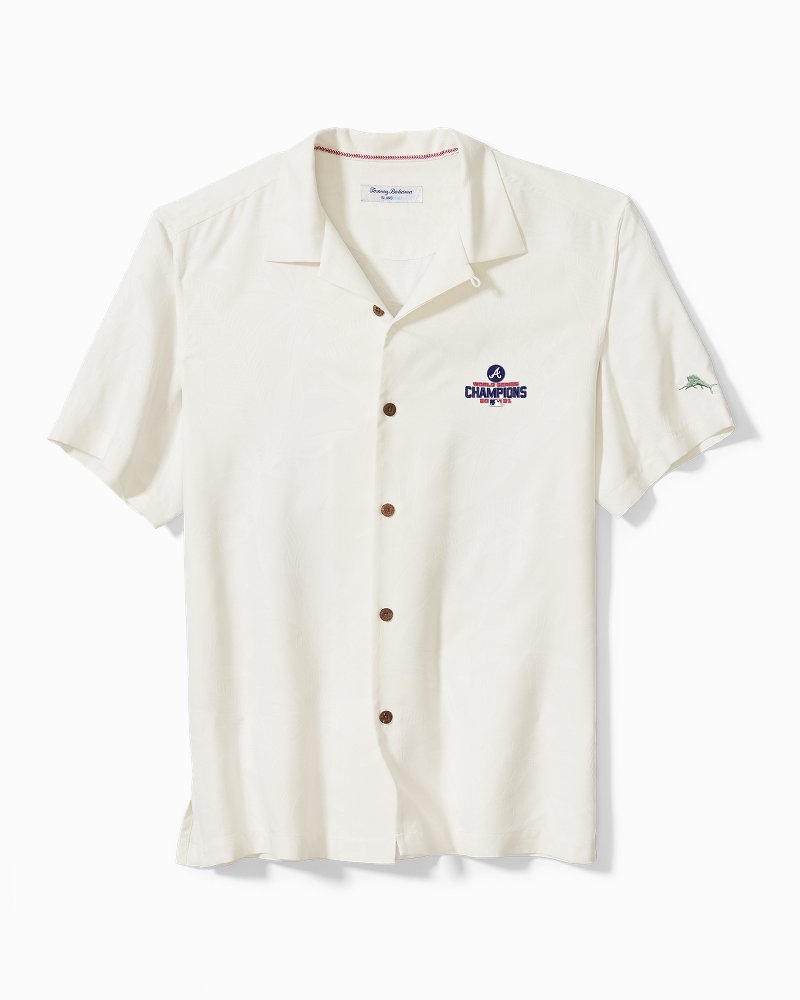 Lids Atlanta Braves Tommy Bahama Go Big or Home Camp Button-Up Shirt -  White