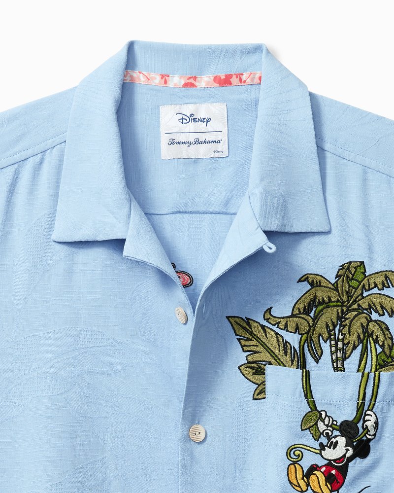 Disney Parks Tommy Bahama Blue Mickey & Friends Hawaiian Camp Shirt Size M