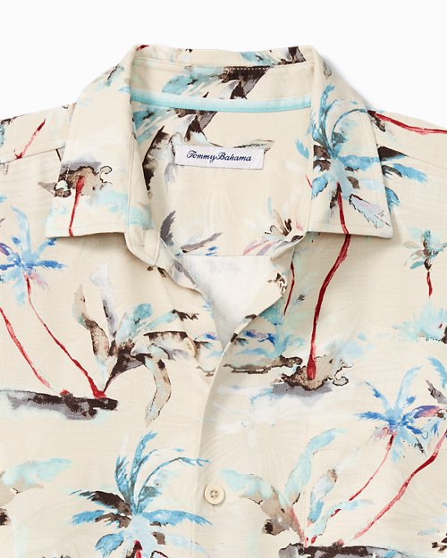 Glass Beach Palms Silk Camp Shirt