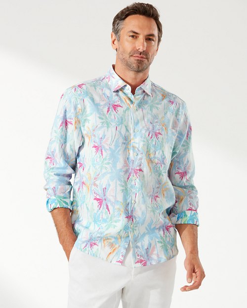 Palm Springs Palms Linen-Blend Shirt