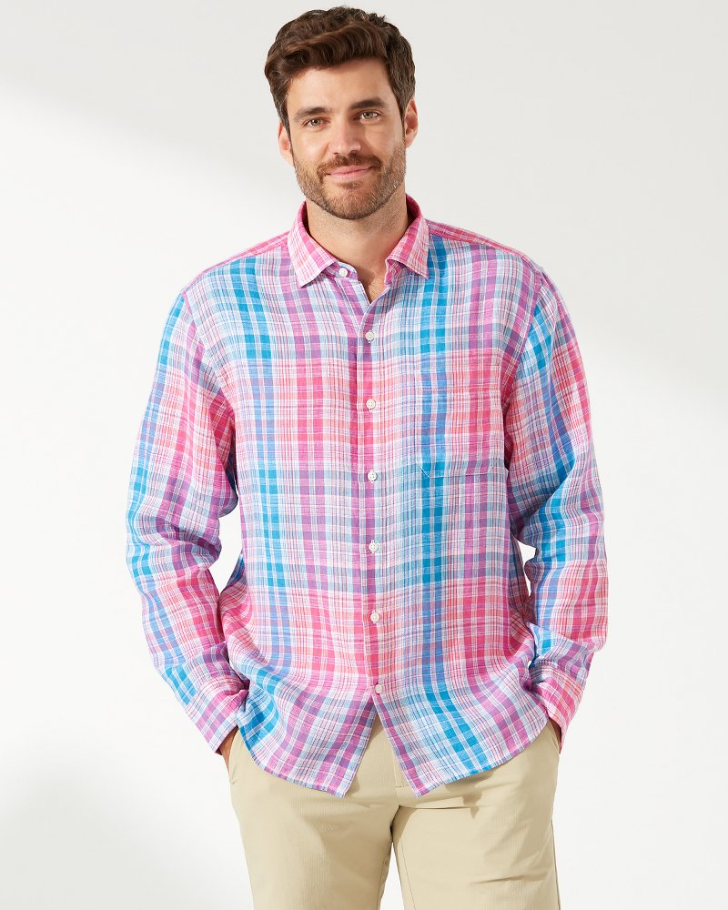 Paradise Cay Plaid Linen Shirt
