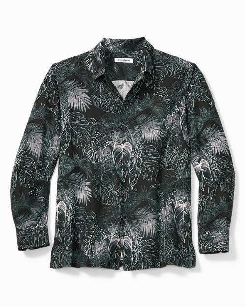 Luminescent Fronds Silk Long-Sleeve Shirt