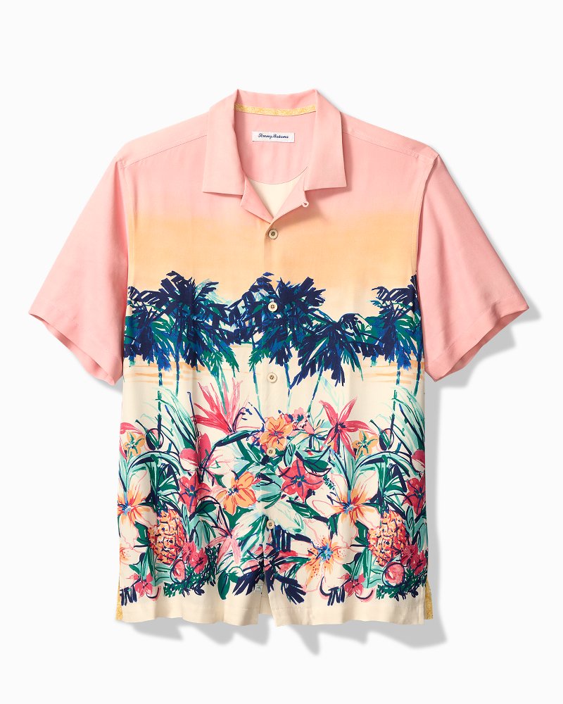 Palm Sunrise Silk Camp Shirt