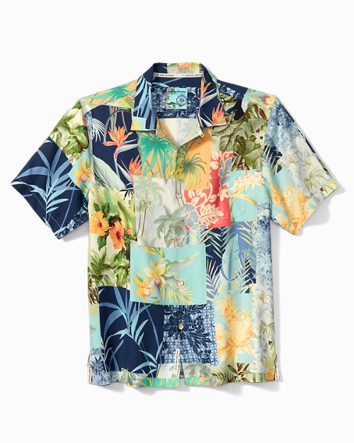 Patchwork in Paradise Silk Camp Shirt