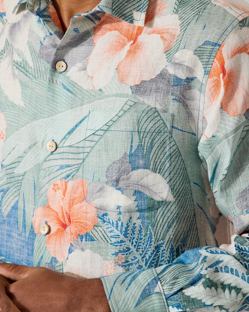 Men's Flora and Frond Linen Shirt in Blue Allure – Tommy Bahama