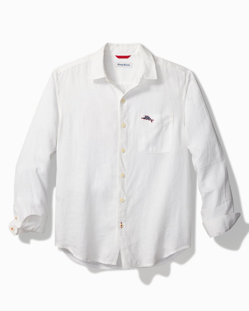 Marlin and Stripes Linen Long-Sleeve Shirt