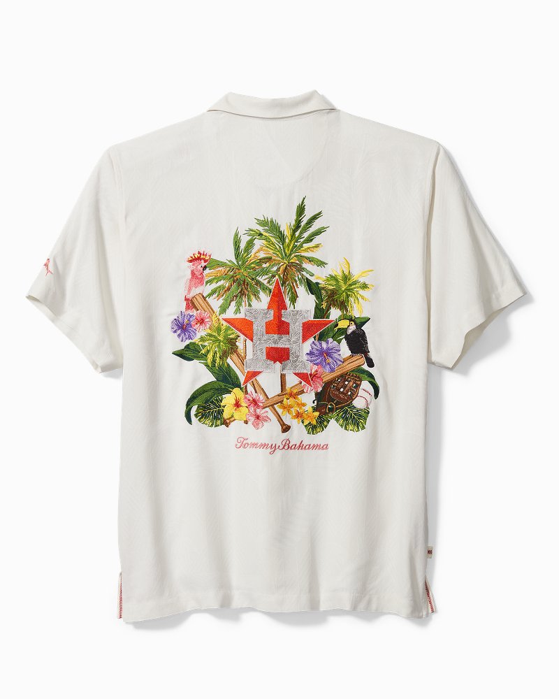 Houston Astros Tommy Bahama Hawaiian Cruise button up shirt Medium NEW !!