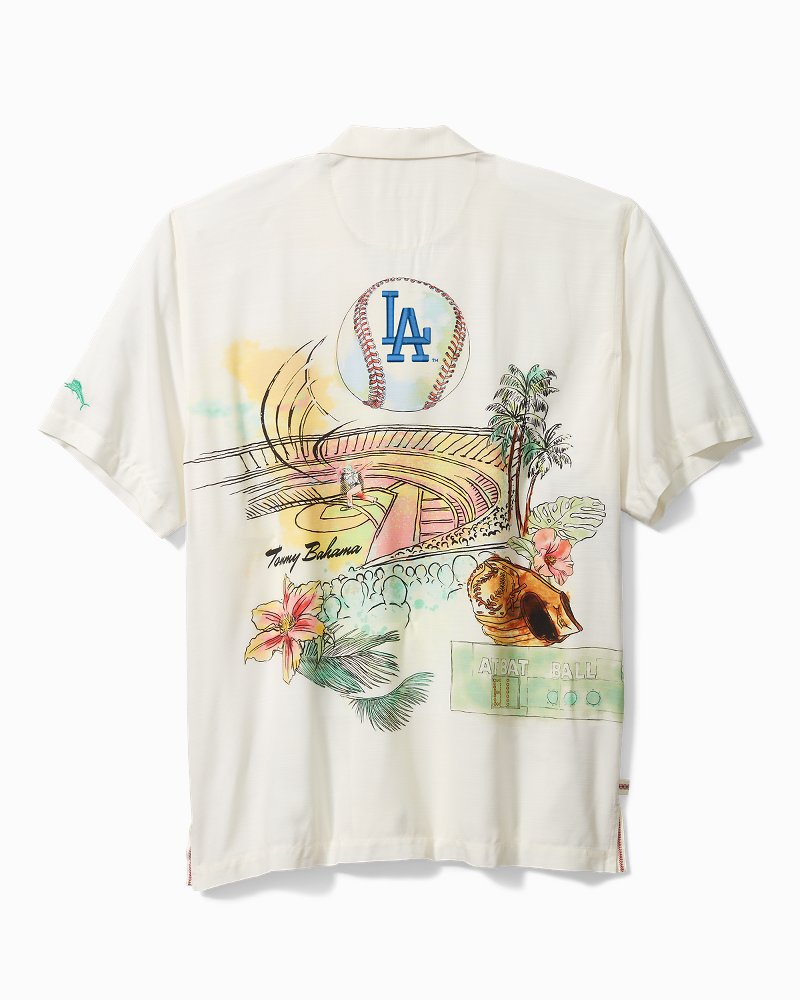Men's Tommy Bahama Black Los Angeles Dodgers Tropical Horizons Button-Up Shirt Size: Medium