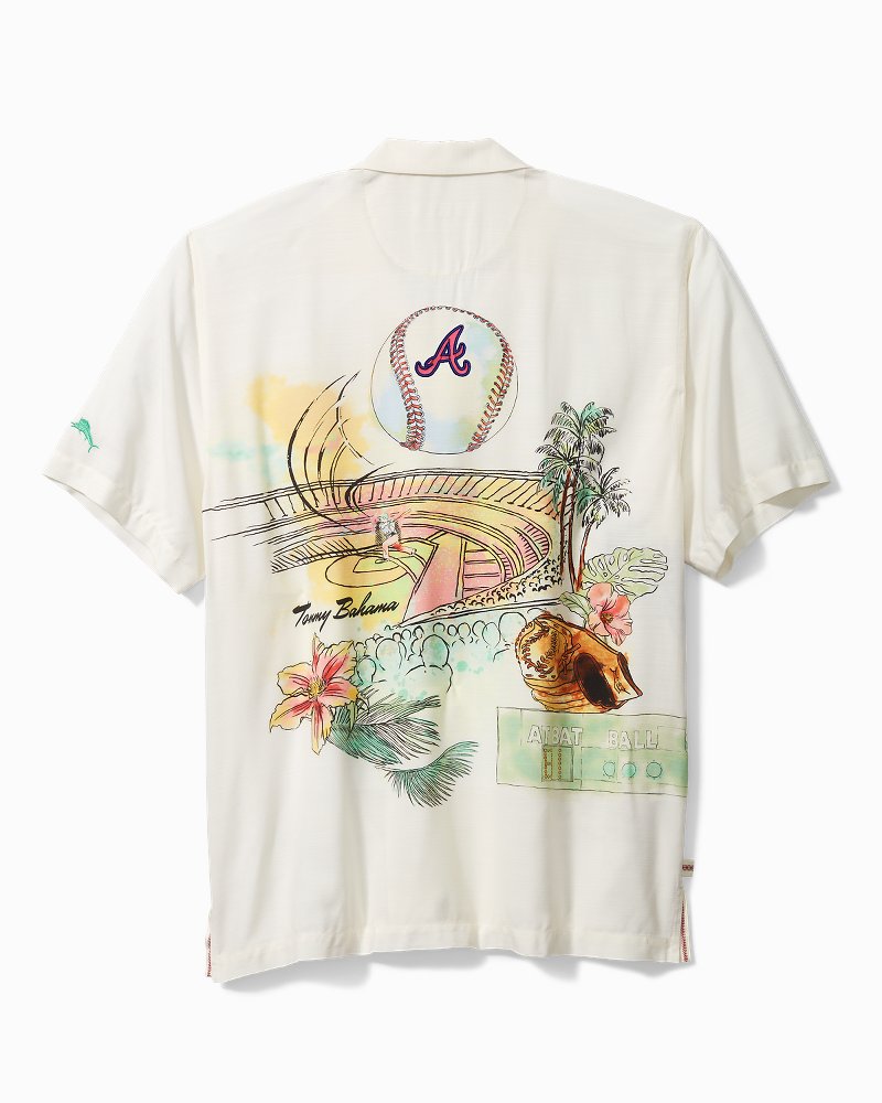 Men's Tommy Bahama Navy Atlanta Braves Tropical Horizons Button-Up Shirt Size: Large