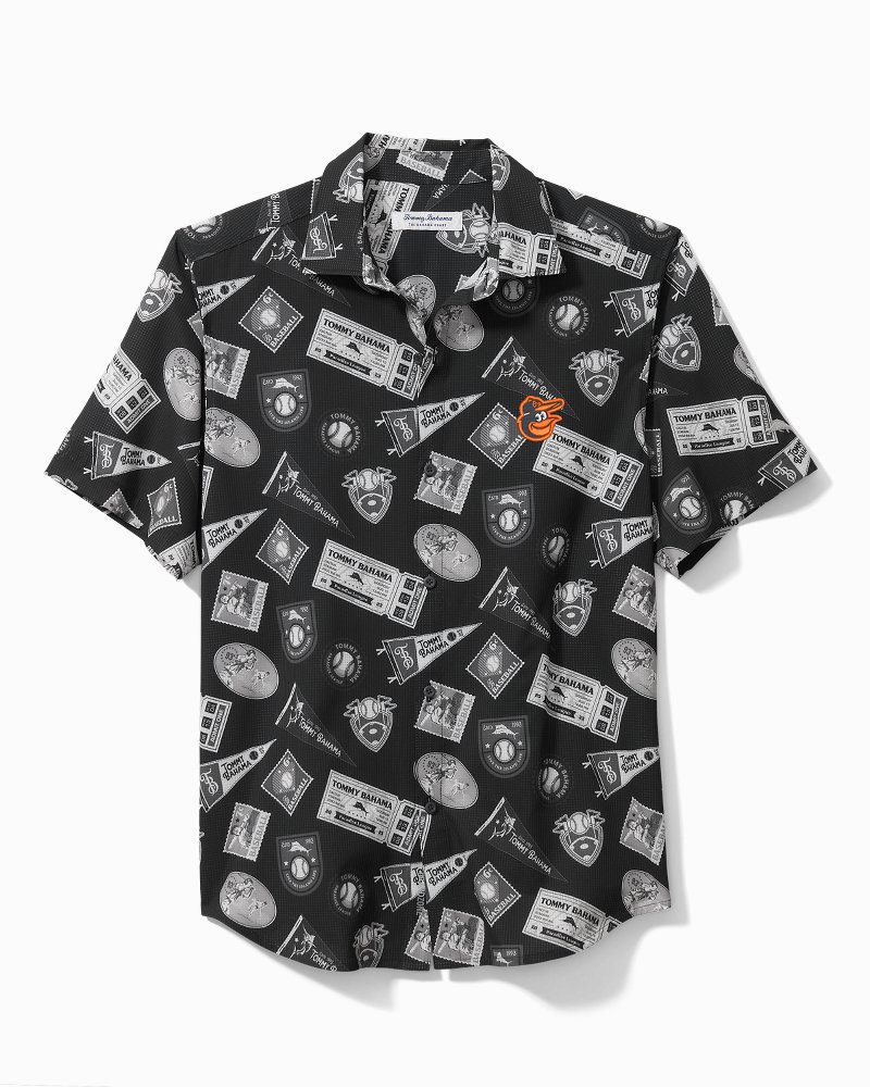 Baltimore Orioles Tommy Bahama Baseball Bay Button-Up Shirt - Black
