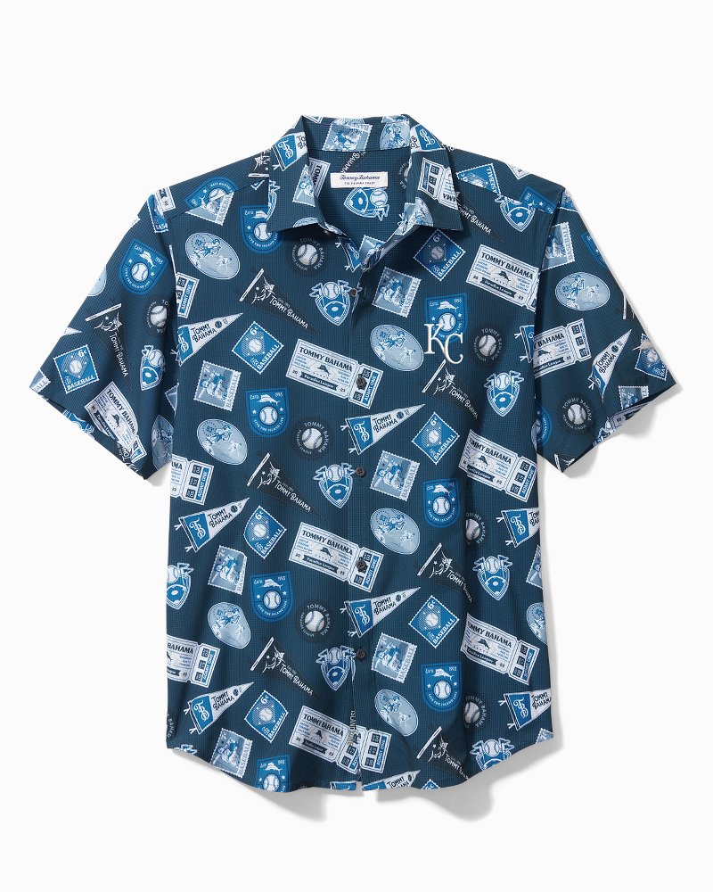 Tommy Bahama Hawaiian Kansas City Royals MLB Baseball Button Shirt Men Sz M