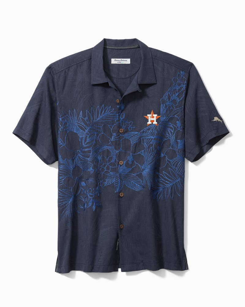 Houston Astros Shirt Mens Extra Large Black Logo Vintage Tommy Bahama MLB  Silk
