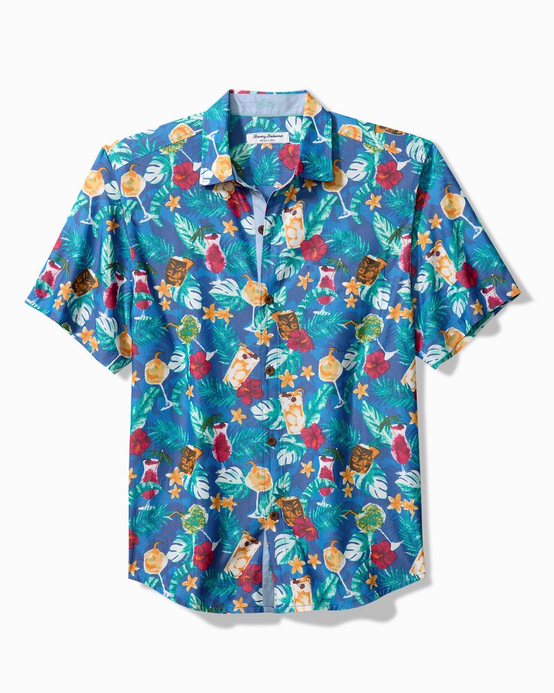 Men's Kansas City Chiefs Tommy Bahama Red Pina Plazzo Silk Camp Shirt