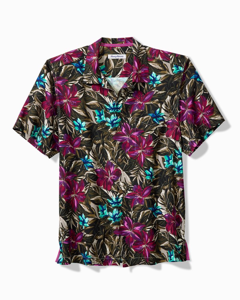 Men's Tommy Bahama Black Kansas City Chiefs Luau Floral Core Camp