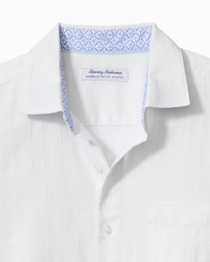 Barbados Breeze Playa Plaid Stretch-Linen Shirt