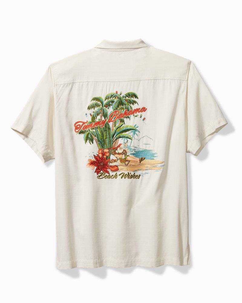 Men's Tropical Paradise Silk Pajama Pants with Stripe, M