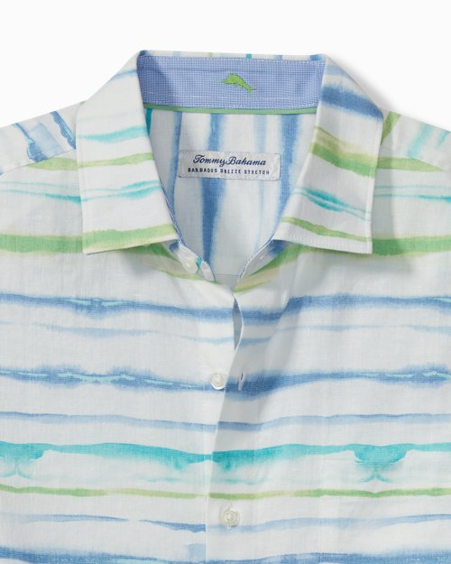 Barbados Breeze Stripe Stretch-Linen Shirt