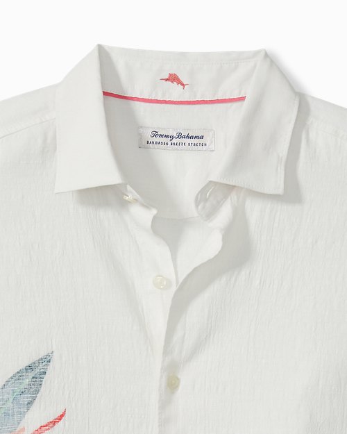 Barbados Breeze Printed Stretch-Linen Shirt