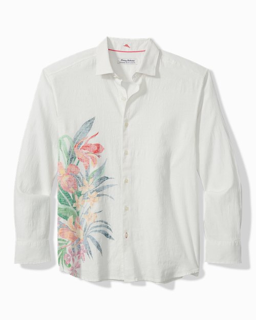 Barbados Breeze Printed Stretch-Linen Shirt