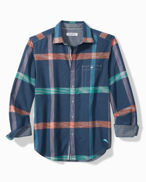 Canyon Beach Chill Out Check Stretch Flannel
