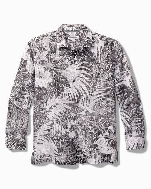 Santiago Palms Linen Long-Sleeve Shirt