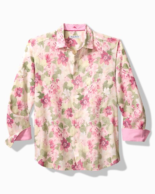 Heavenly Blooms Stretch-Linen Shirt