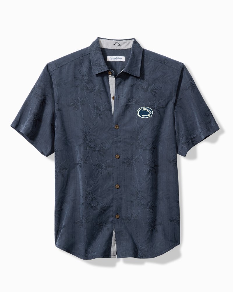 Tommy Bahama Men's Collegiate Bahama Coast Luminescent Fronds Camp Shirt - oklahoma_state - Size XXXL