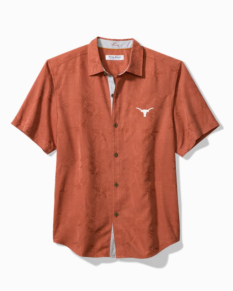 Men's Tommy Bahama White Oklahoma State Cowboys Coconut Point Palm Vista IslandZone Camp Button-Up Shirt Size: Large
