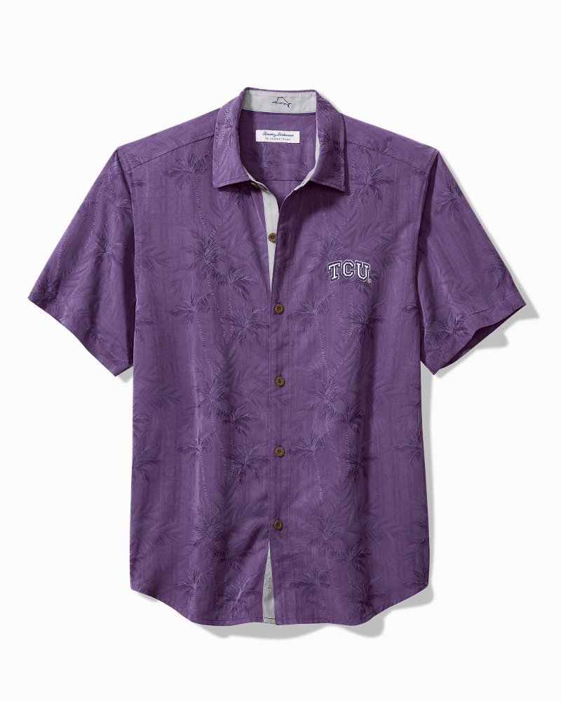 Men's Tommy Bahama Gray Texas Tech Red Raiders Coconut Point Frondly Fan  Camp IslandZone Button-Up