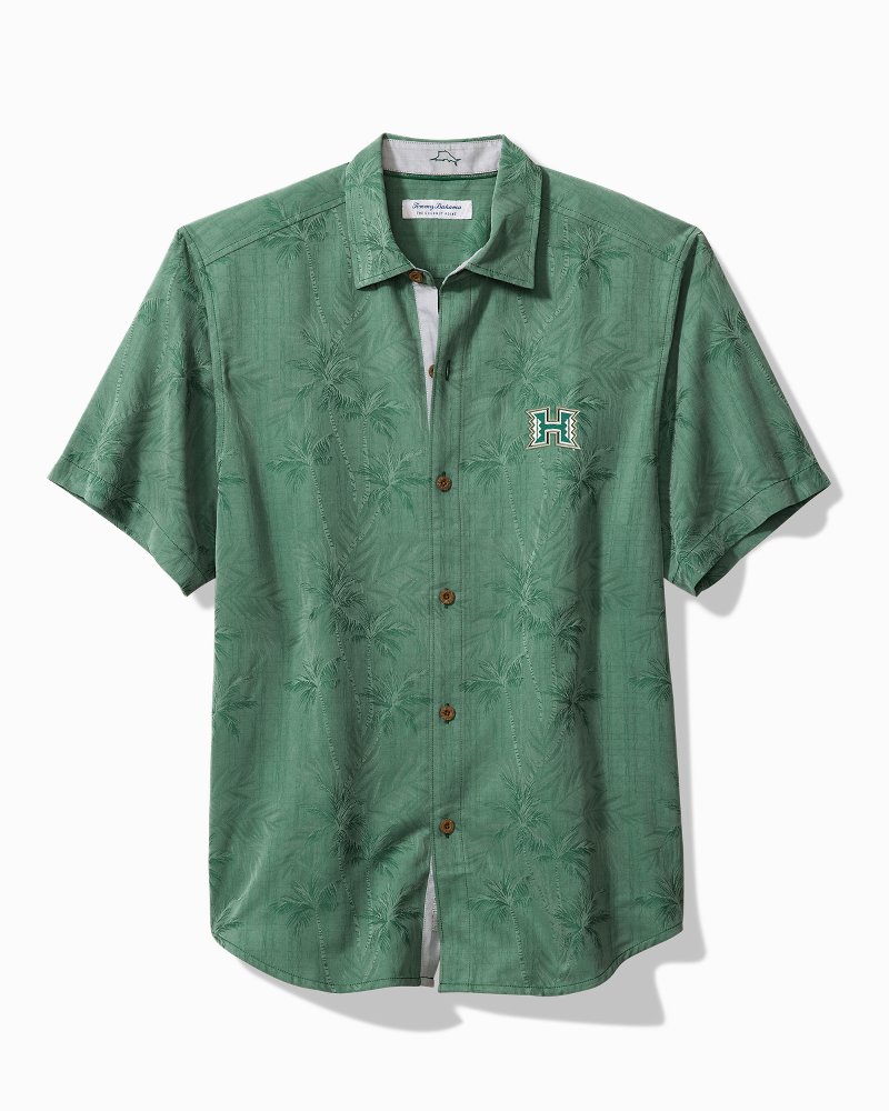 Tommy Bahama Men's Collegiate Bahama Coast Luminescent Fronds Camp Shirt - oklahoma_state - Size XXXL