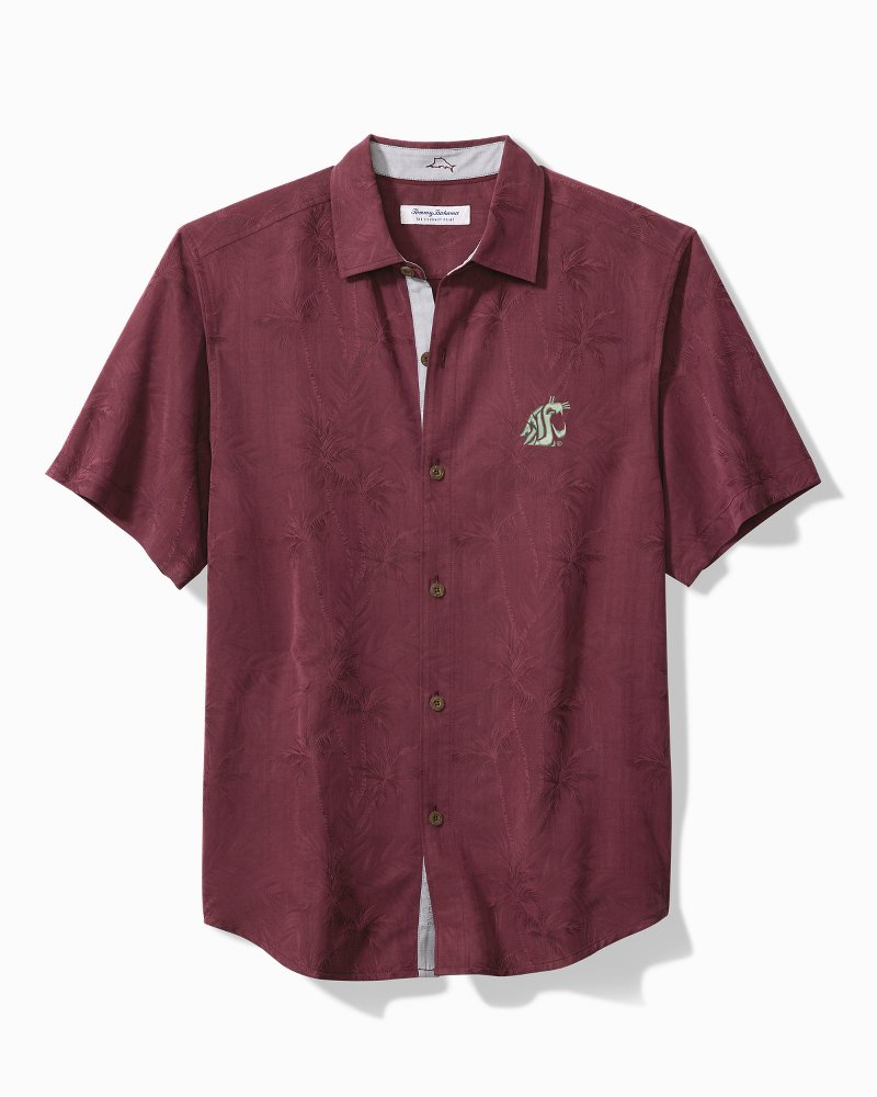 Men's Tommy Bahama Oatmeal Washington State Cougars Forest Fronds Button-Up  Shirt