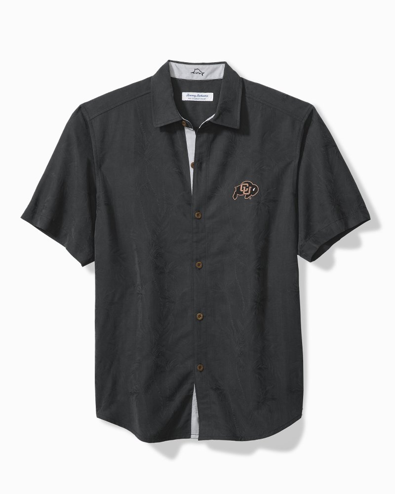 Men's Tommy Bahama Black Colorado Buffaloes Harbor Island Hibiscus  Button-Up Shirt