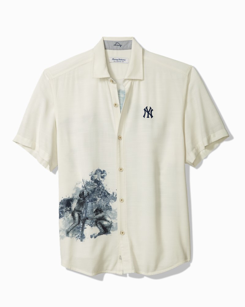 $148 TOMMY BAHAMA MENS ISLAND FLY FISHING HAWAIIAN WHITE ALOHA