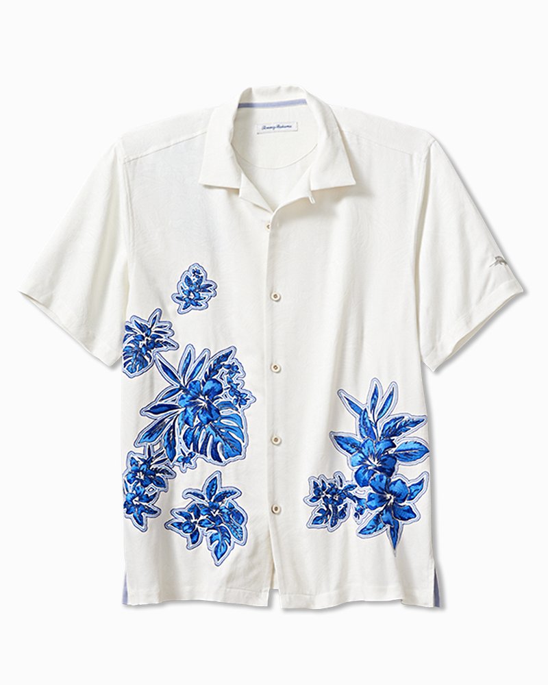 Hibiscus Vibrations Silk Camp Shirt