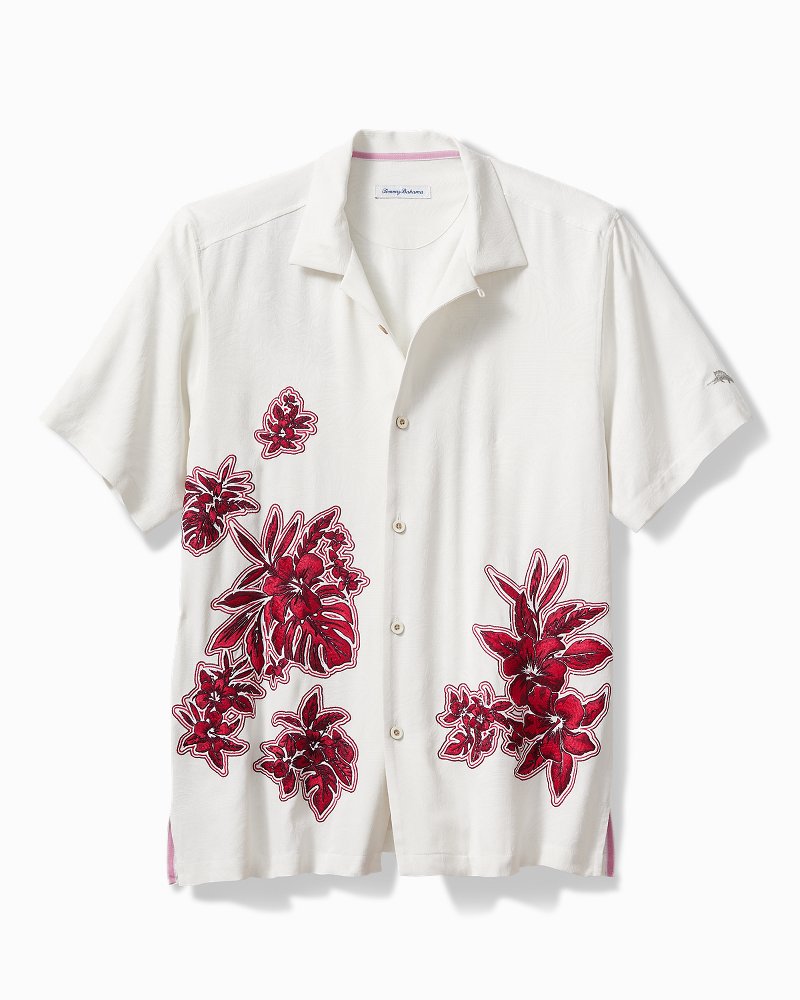 Hibiscus Vibrations Silk Camp Shirt