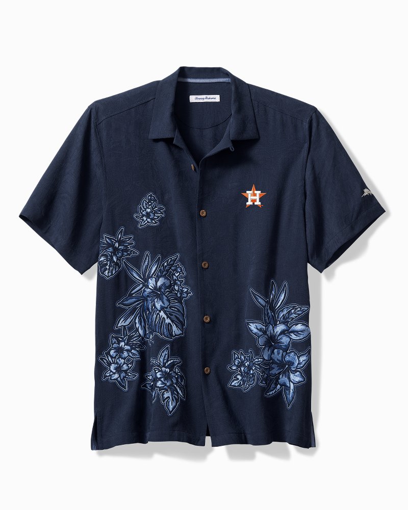 Men's Houston Astros Tommy Bahama Gray Bay Back Panel Button-Up Shirt