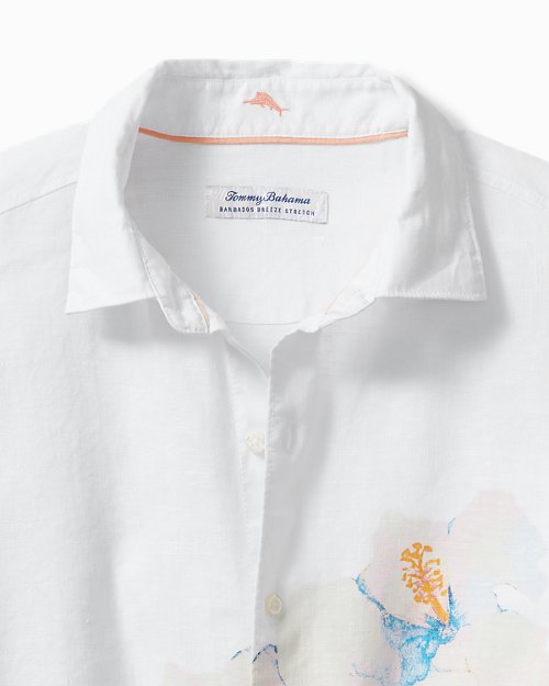 Barbados Breeze Monet Gardens Stretch-Linen Shirt