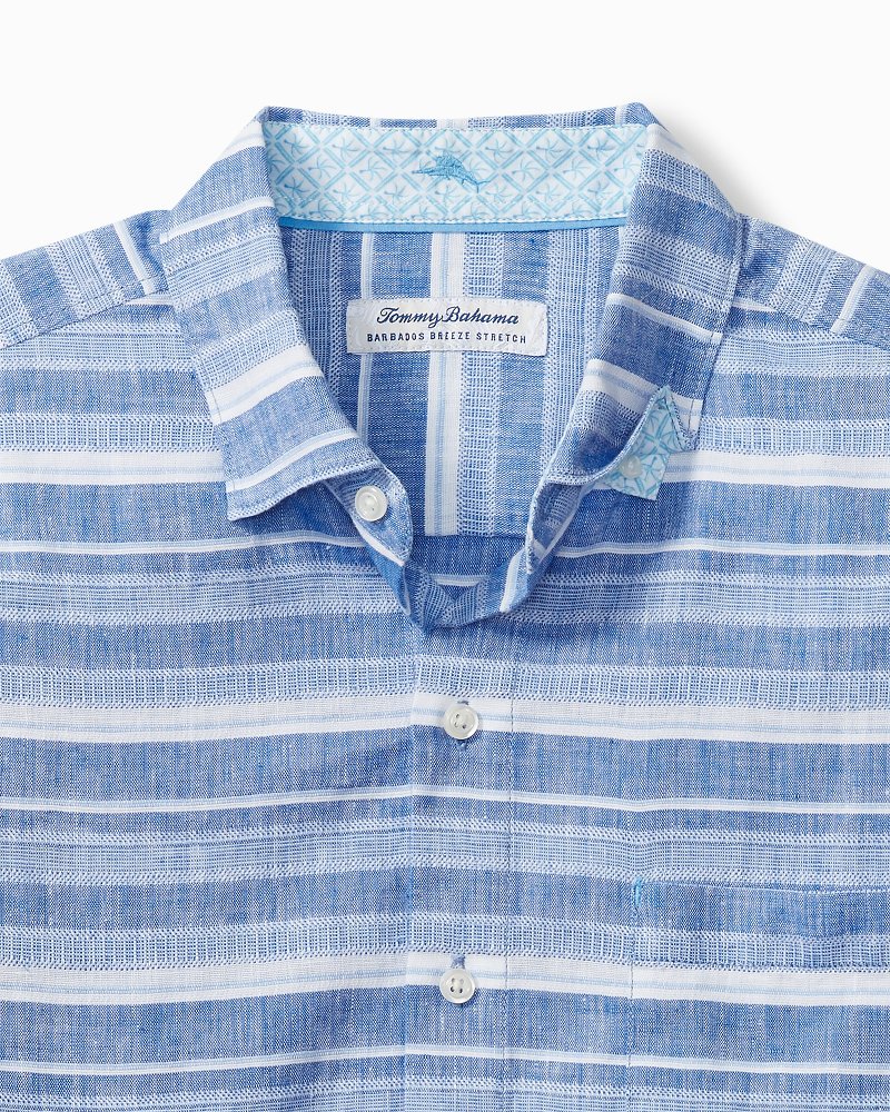 Barbados Breeze Costa Stripe Stretch-Linen Shirt
