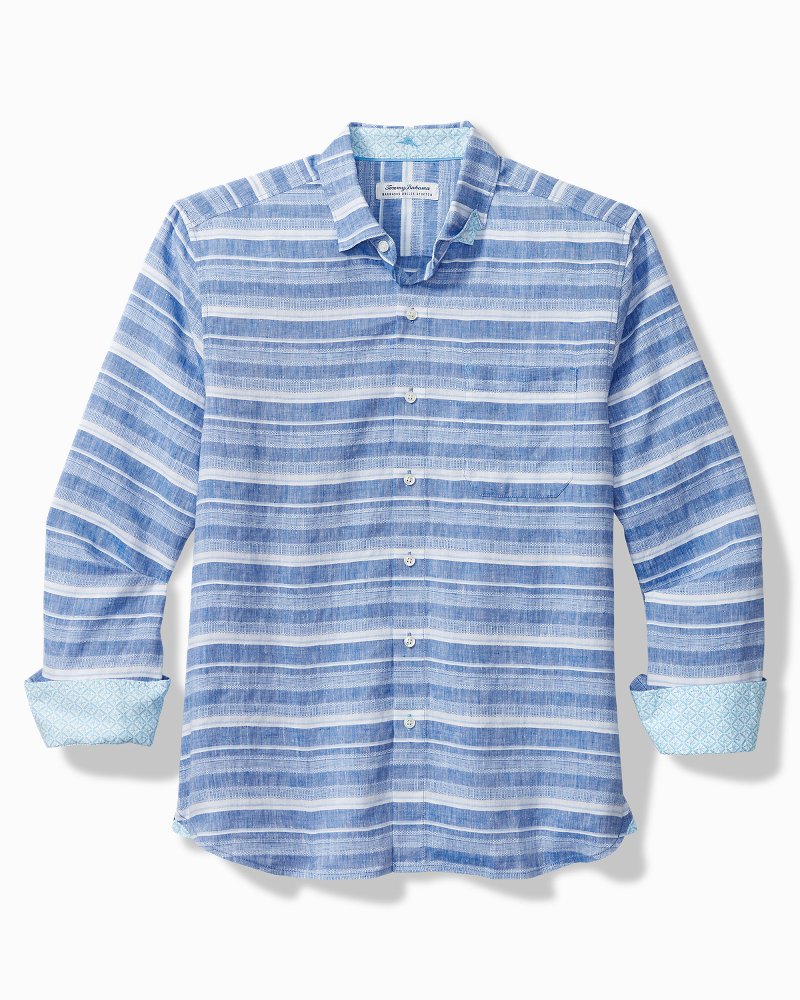 Barbados Breeze Costa Stripe Stretch-Linen Shirt