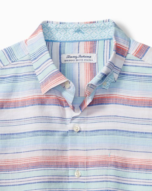 Barbados Breeze Airy Stripe Stretch-Linen Shirt