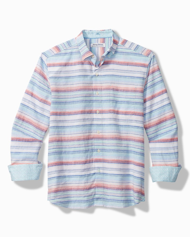 Barbados Breeze Airy Stripe Stretch-Linen Shirt