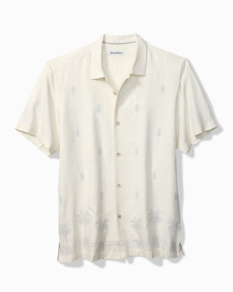 Pina Palms Embroidered Silk Camp Shirt