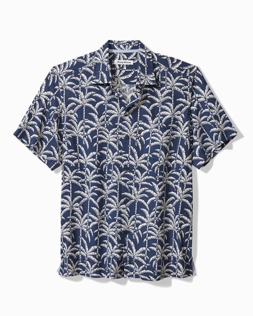 Palm Party IslandZone® Silk-Blend Camp Shirt